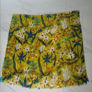 Pom Floral Yellow Scarf